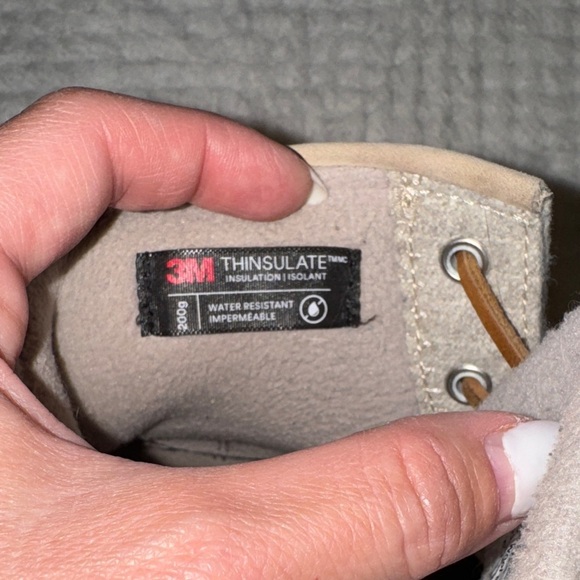 🥾 Sperry Saltwater Duck Boots – Off-White & Light Gray Wool, Size 6 - Picture 10 of 13